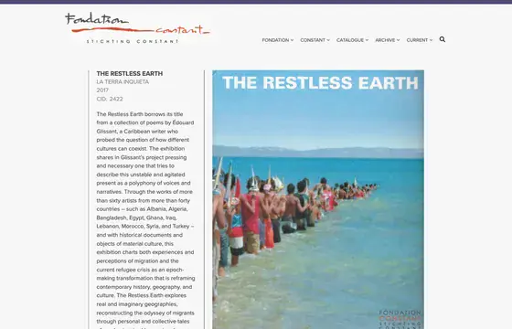 The Restless Earth catalogue page, Fondation Constant