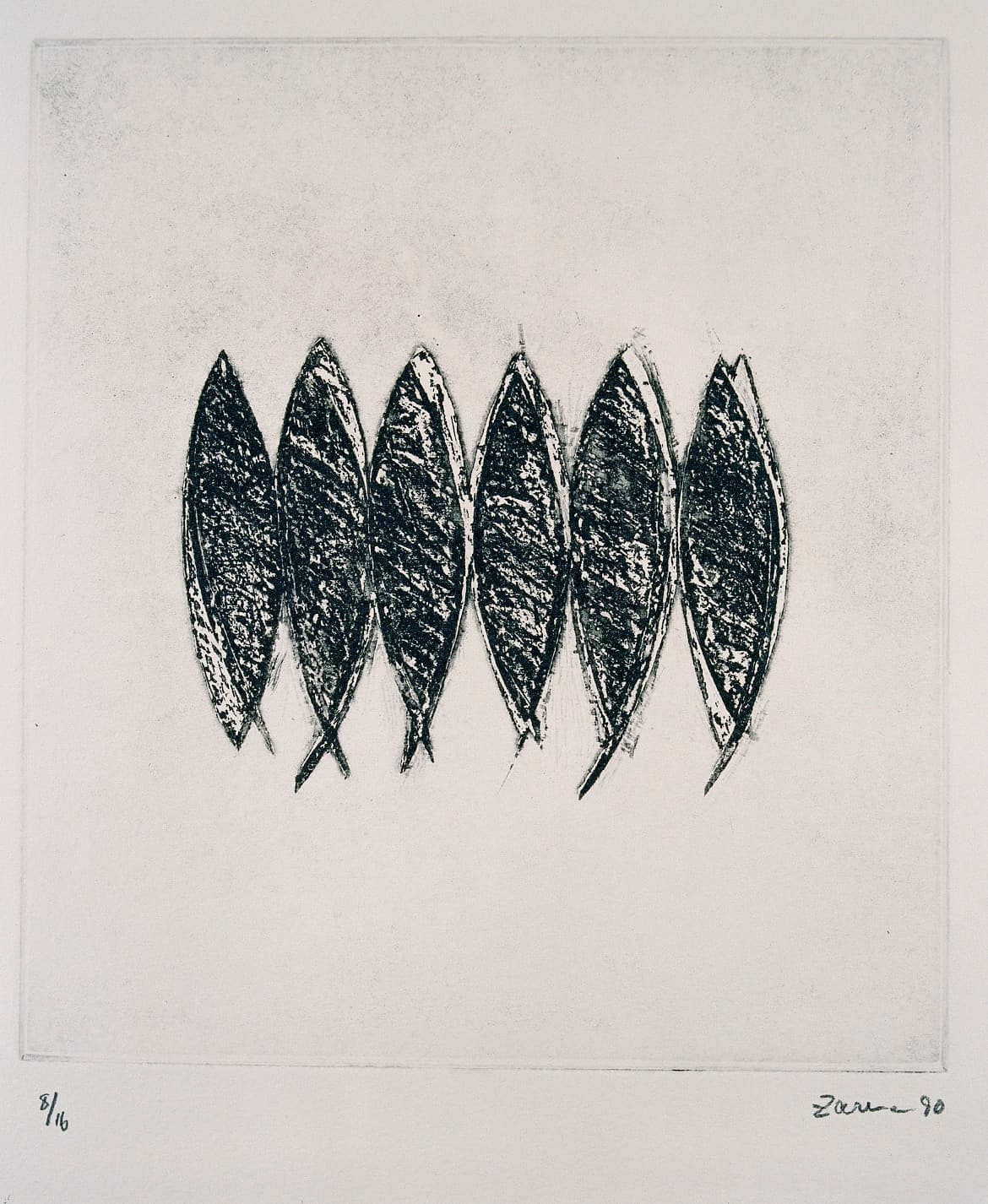 Ami Waits for the Motia Blossoms, 1990, by Zarina