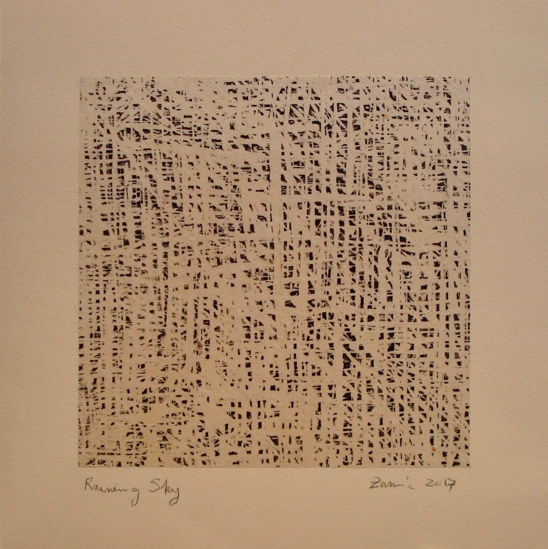 Raining Sky, 2017, by Zarina