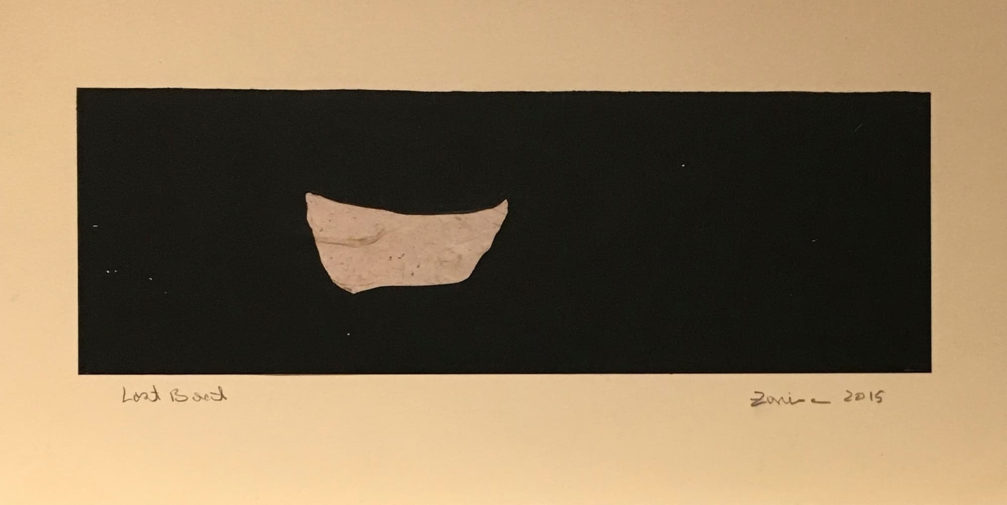 Lost Boat, 2015, by Zarina