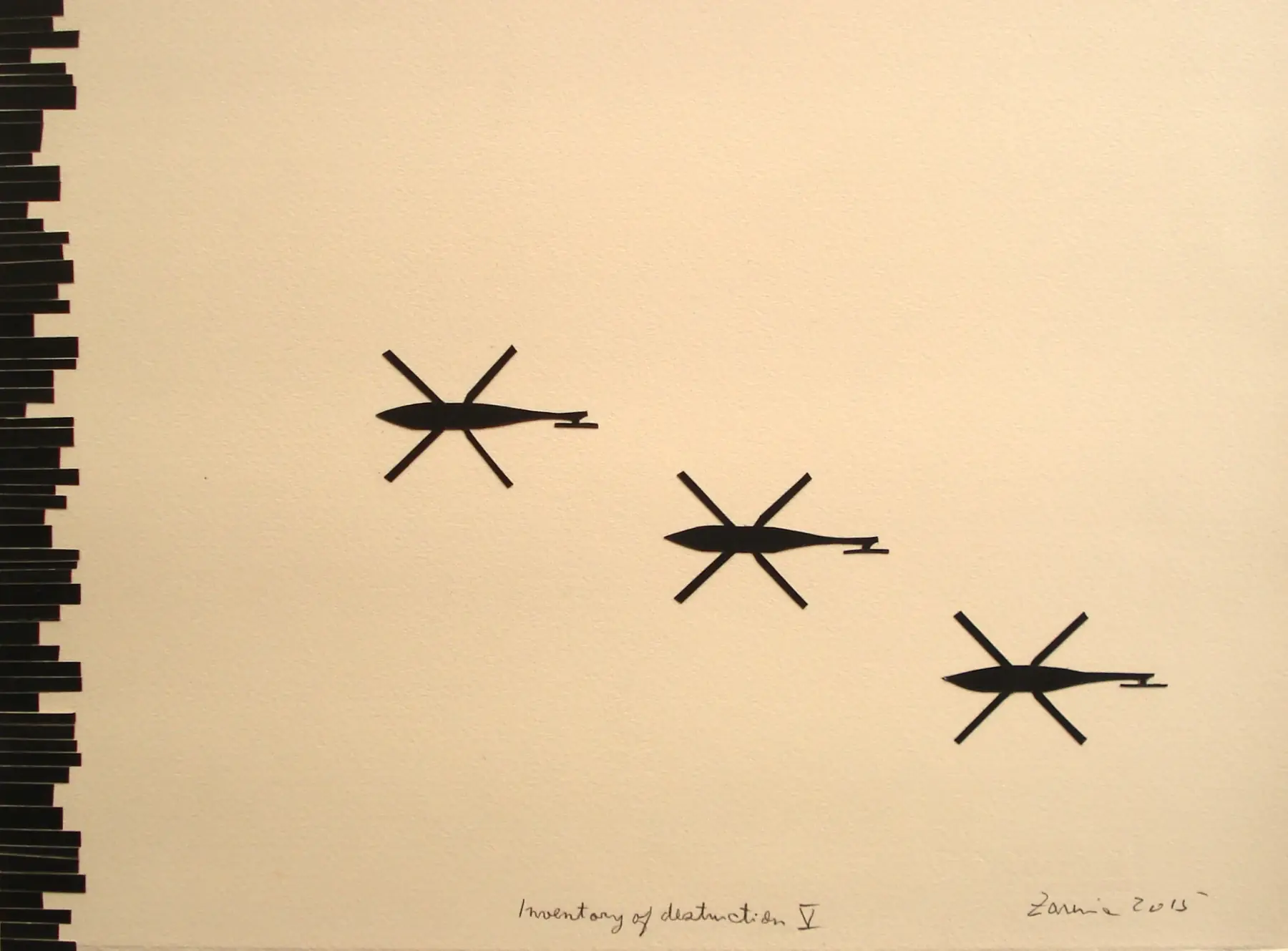 Inventory of Destruction V, 2015, by Zarina