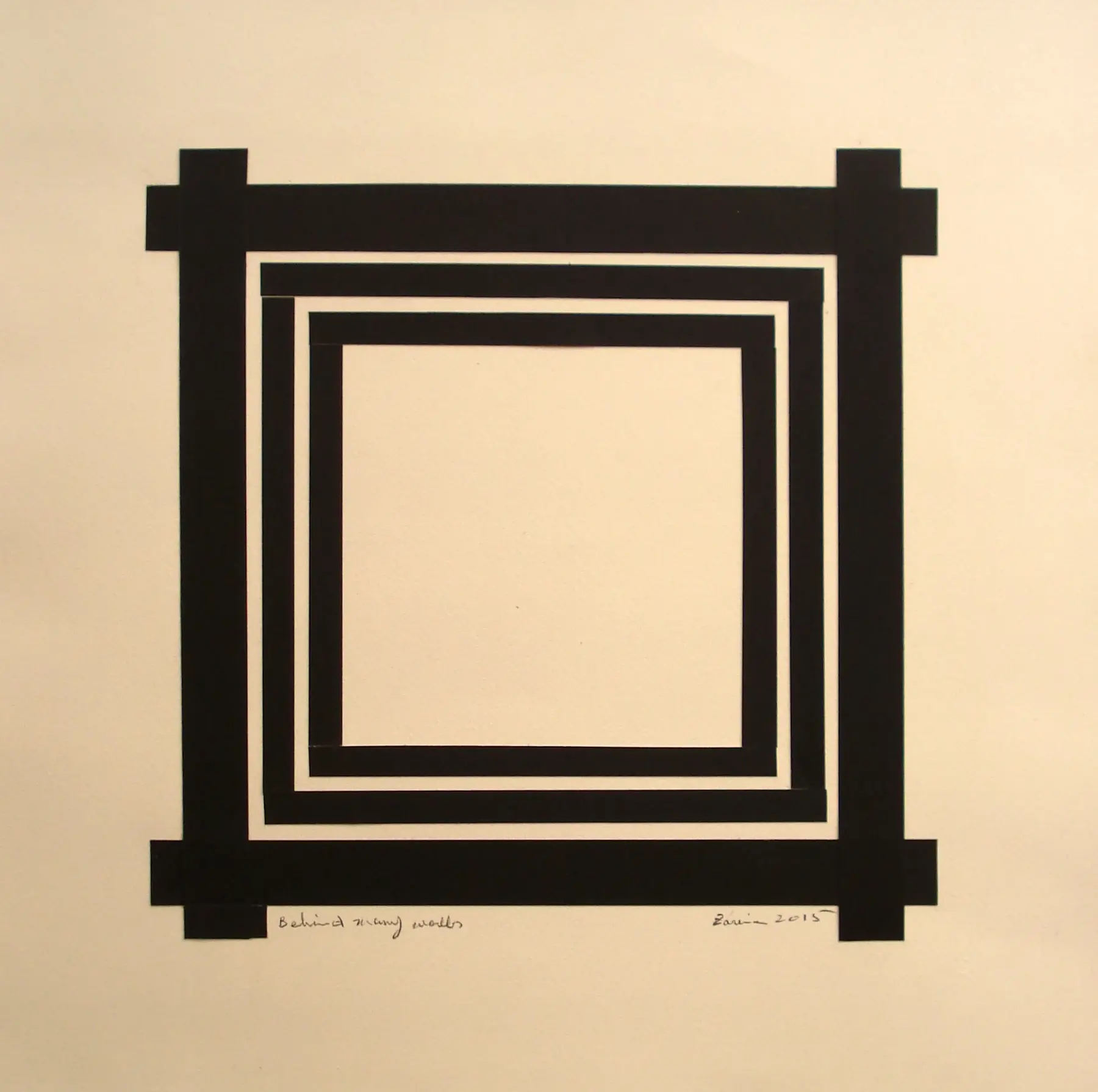 Behind many walls, 2015, by Zarina