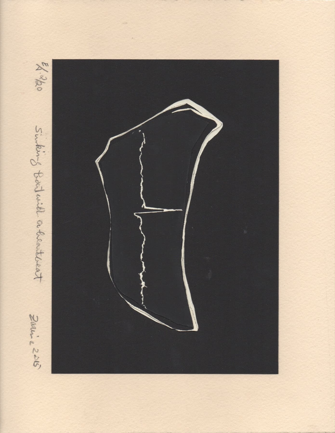 Sinking Boat with a Heartbeat, 2015, by Zarina