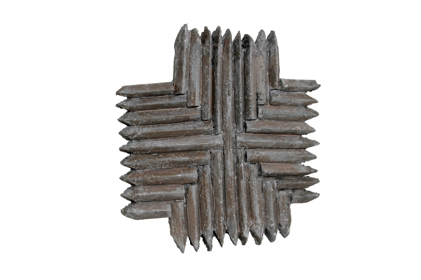 Beirut Summer, a square cast-paper relief of interlocking pointed ridges, by Zarina