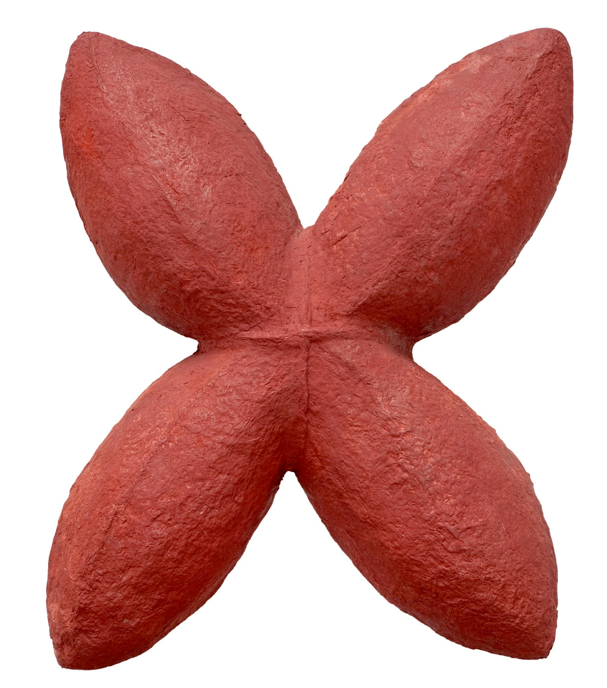 Phool (Flower), a four-lobed terra-rosa cast-paper sculpture by Zarina