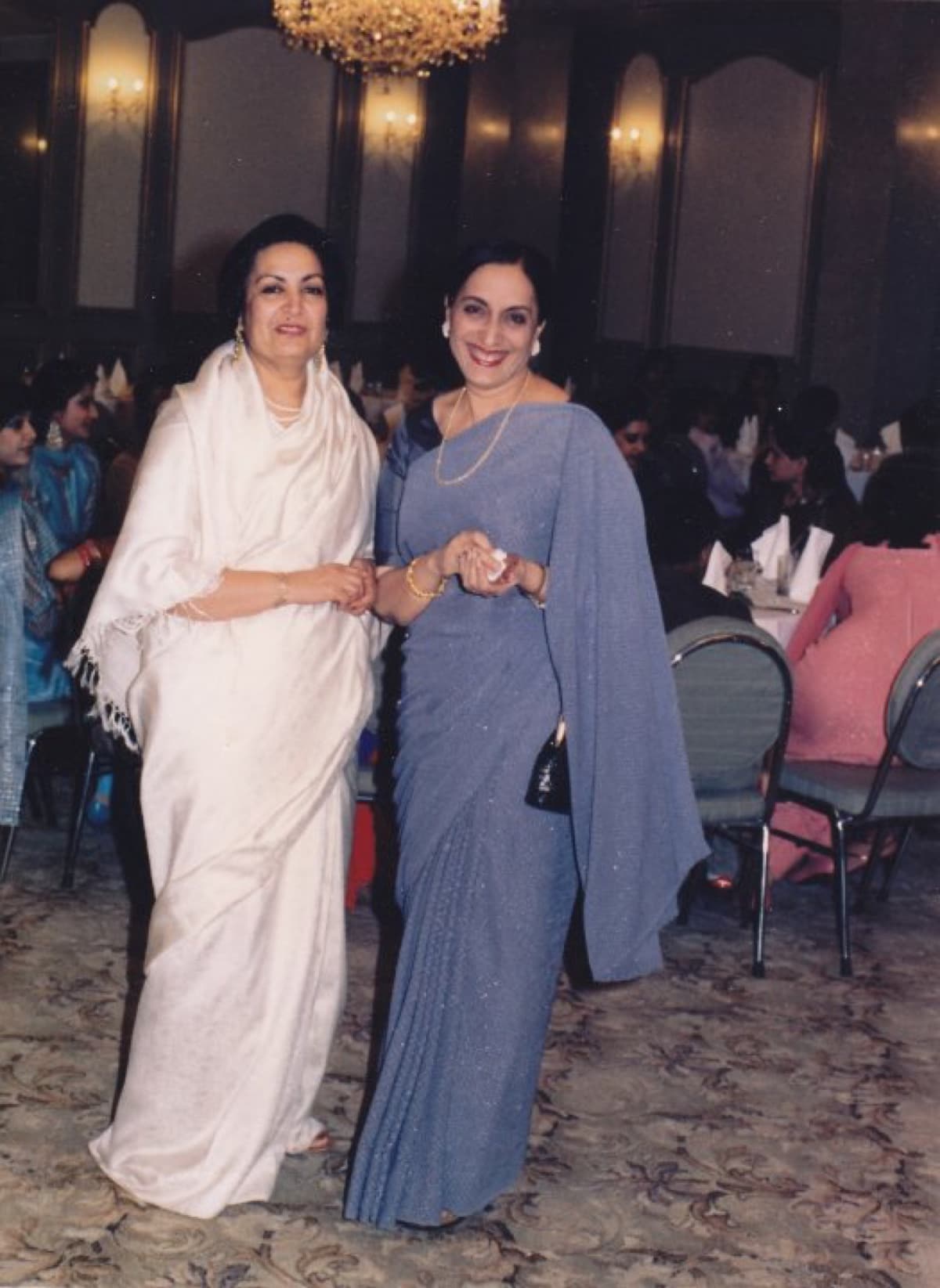 Zarina, left, and Rani together in Karachi in the mid-1980s